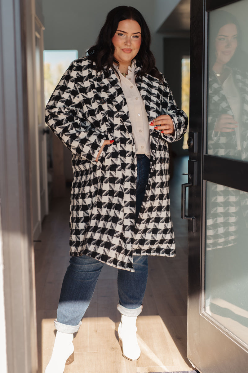 Monochromatic Moment Plaid Coat