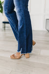 Judy Blue Charity Mid Rise Distressed Hem Bootcut Jeans