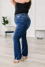 Judy Blue Charity Mid Rise Distressed Hem Bootcut Jeans