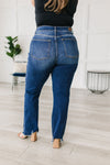 Judy Blue Charity Mid Rise Distressed Hem Bootcut Jeans