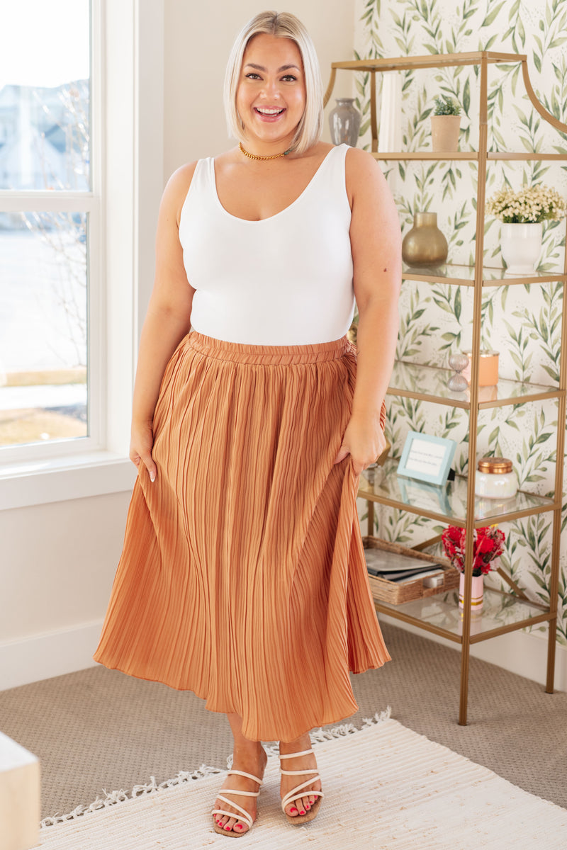 Are You Talking to Me Pleated Midi Skirt