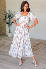 Gentle Yet Strong Balloon Sleeve Floral Dress