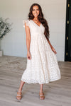 It's Giving Goddess V-Neck Flutter Sleeve Dress