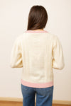 Beige and Pink Nutcracker Sweater Cardi