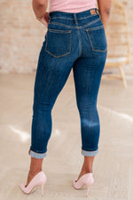 Judy Blue Bette Mid Rise Vintage Cuffed Skinny Capri