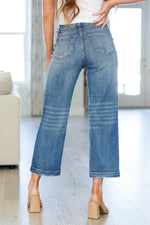 Judy Blue Betty High Rise Vintage Wash Wide Leg Crop Jeans