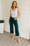 Judy Blue Briar High Rise Control Top Wide Leg Crop Jeans in Teal