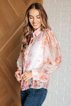 Call Me Back Sheer Floral Button Up Blouse