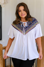 Casually Boho Keyhole Neckline Top