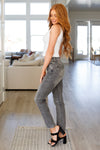 Judy Blue Charlotte High Rise Stone Wash Slim Jeans in Gray