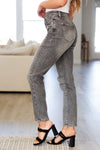 Judy Blue Charlotte High Rise Stone Wash Slim Jeans in Gray