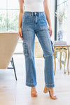 Judy Blue Clarissa High Rise Wide Leg Cargo Jeans