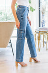 Judy Blue Clarissa High Rise Wide Leg Cargo Jeans