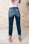 Judy Blue Danny Mid Rise Cuffed Destroyed Boyfriend Jeans