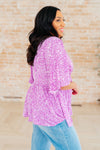 Dearest Dreamer Peplum Top in Lavender Leopard