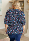 Dearest Dreamer Top in Black and Periwinkle Paisley