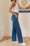 Judy Blue Elsie High Rise Double Button Wide Leg Jeans