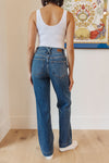 Judy Blue Elsie High Rise Double Button Wide Leg Jeans