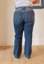 Judy Blue Elsie High Rise Double Button Wide Leg Jeans