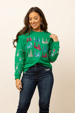 Fa La La Sequins Green Pullover