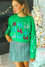 Fa La La Sequins Green Pullover