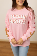 Feelin Festive Pink Pullover