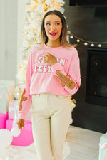 Feelin Festive Pink Pullover