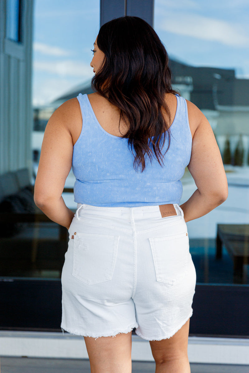 Fundamentals Ribbed Seamless Reversible Tank in Blue