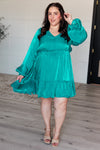 Head Held High V-Neck Balloon Sleeve Dress