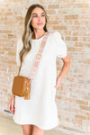 Across Town Puff Sleeve Quilted Dress