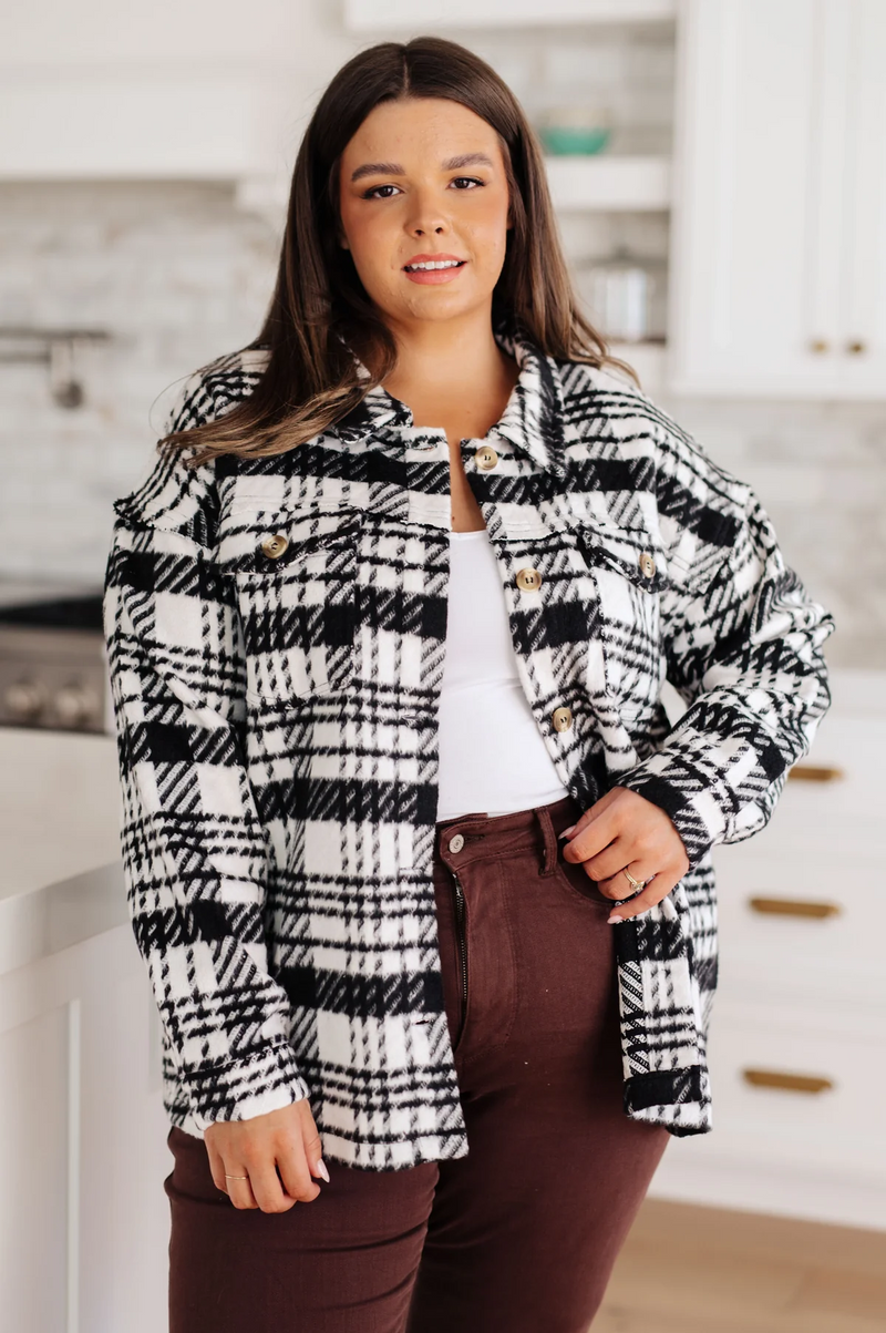 Kate Plaid Jacket in Black & White