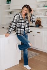 Kate Plaid Jacket in Black & White