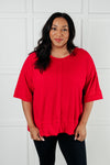 I'll Never Forget Ribbed Dolman Sleeve Top in Red