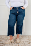 Judy Blue Janice High Rise Button Fly Wide Leg Crop Jeans