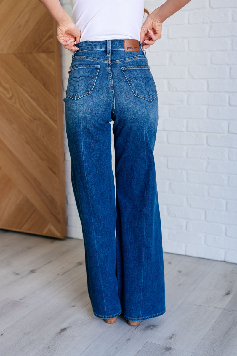 Judy Blue Eliza High Rise Control Top Retro Wide Leg Jeans