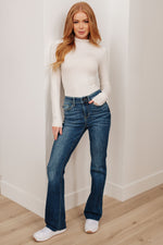 Judy Blue Josephine Mid Rise Raw Hem Bootcut Jeans