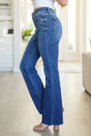 Judy Blue Josephine Mid Rise Raw Hem Bootcut Jeans