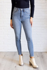 Judy Blue Justine High Rise Control Top Contrast Wash Skinny Jeans