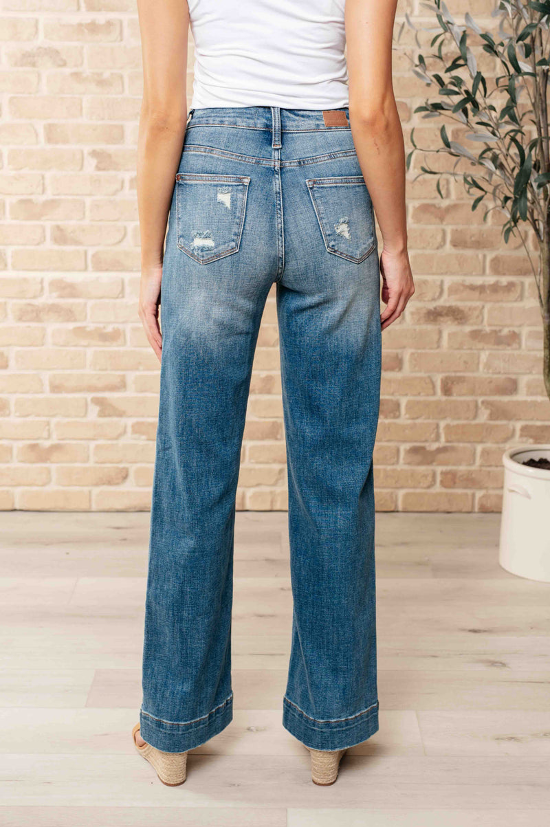 Judy Blue Katrina High Waist Distressed Denim Trousers