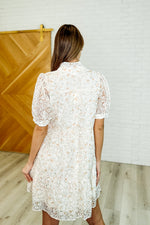 Lace to the Party High Neck Dress in Ivory Multi