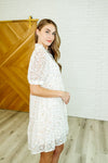 Lace to the Party High Neck Dress in Ivory Multi