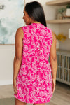 Lizzy Tank Dress in Hot Pink and White Paisley