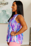 Lizzy Tank Top in Lavender and Blue Watercolor