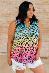 Lizzy Tank Top in Rainbow Leopard