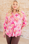 Lizzy Top in Hot Pink and Bubblegum Pink Ditsy Floral