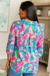 Lizzy Top in Pink and Teal Tie Dye