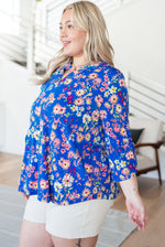 Lizzy Top in Royal and Blush Floral