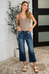 Judy Blue Maisie High Waist Back Pocket Embroidery Crop Wide