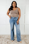 Judy Blue Melia High Rise Side Seam Detail Wide Leg Jeans