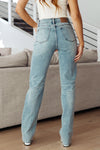 Judy Blue Miranda High Rise Plaid Cuff Vintage Straight Jeans